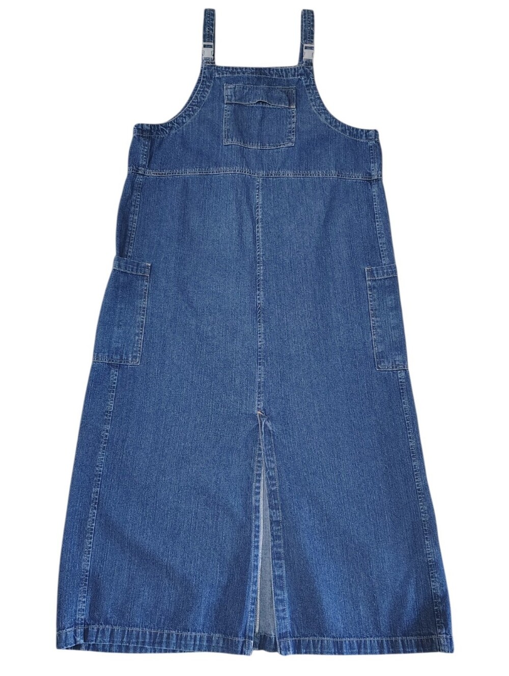 Vintage Faded Glory Overalls Maxi Dress Cargo 90S Y2K Grunge Denim Jumper XL